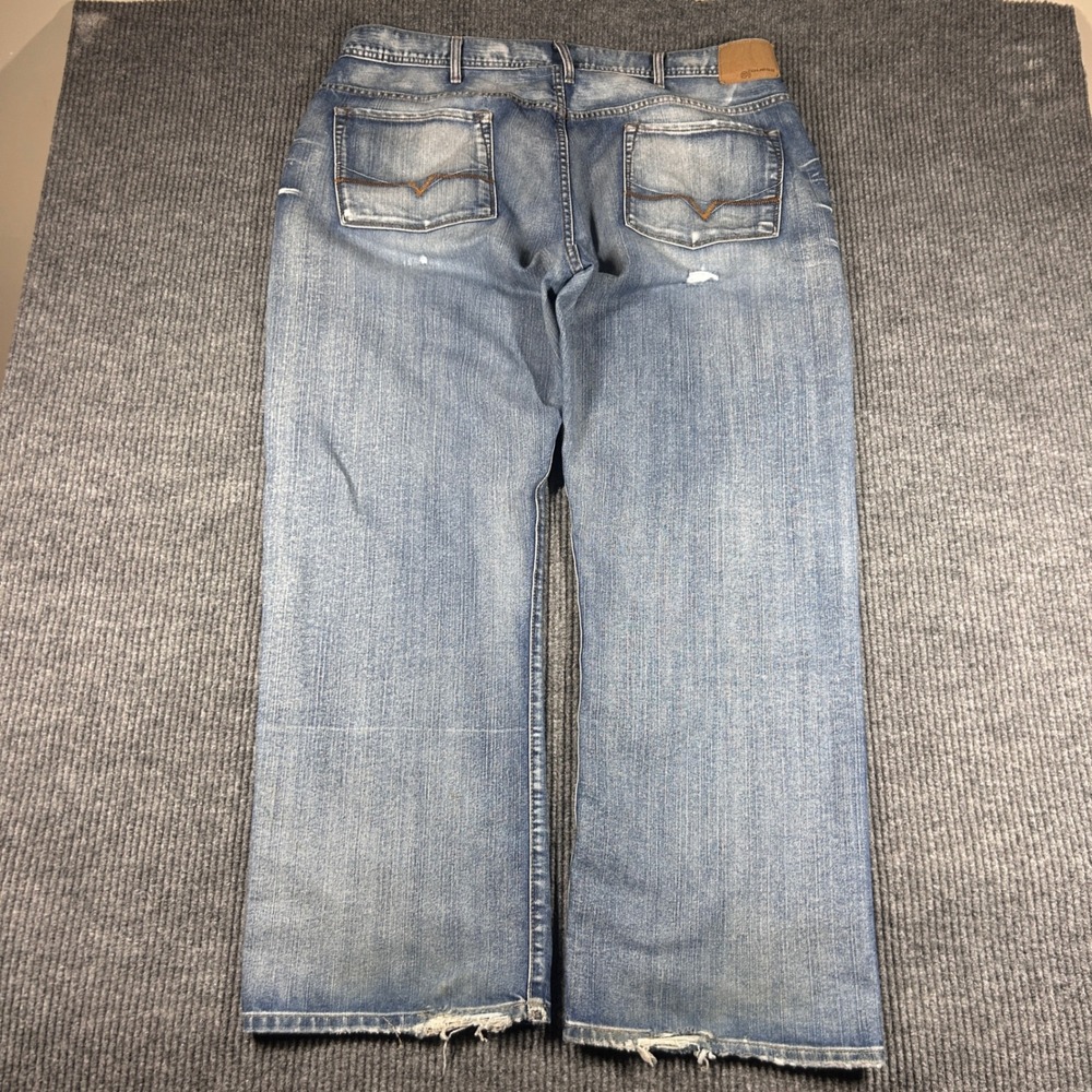 Vintage Guess Jeans Mens 42x32 Dean Blue Denim Button Fly Distressed Baggy Y2K